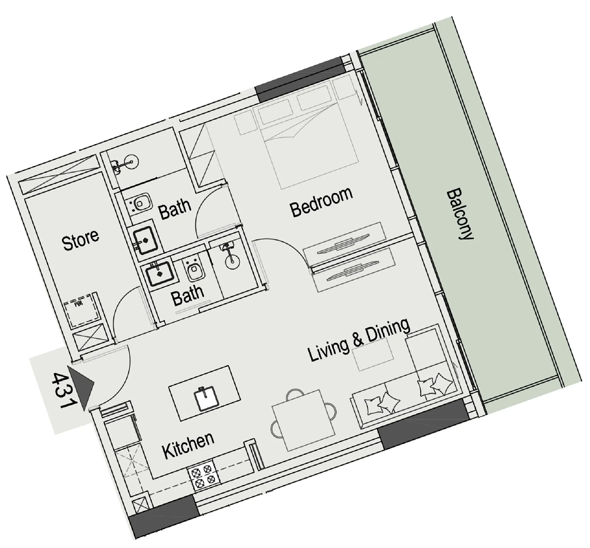 Iman Developers 15 Cascade Featured by Versace Ceramics floor plan