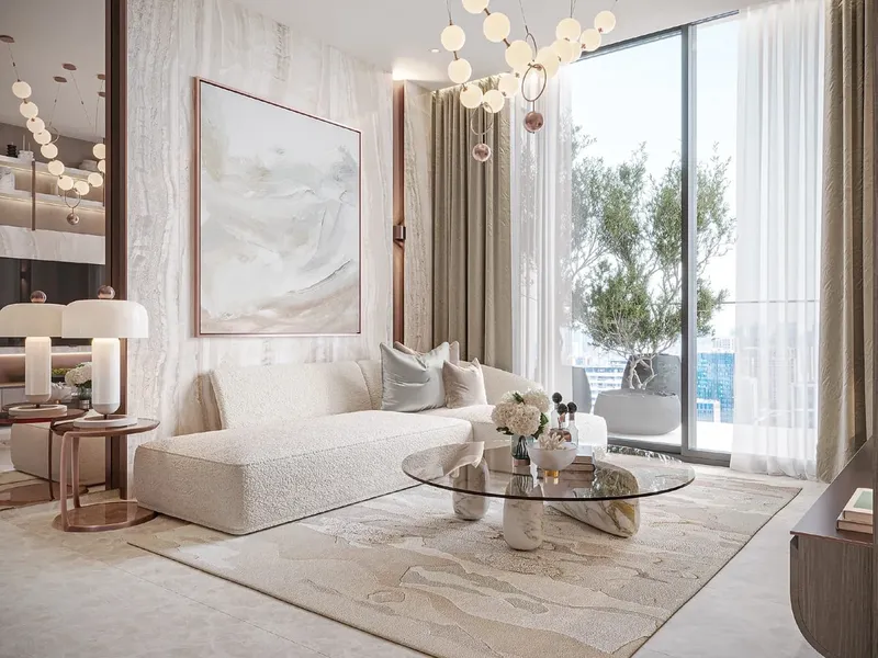 Interior at 15 Cascade Featured by Versace Ceramics in Dubai Motor City