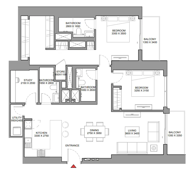 Sobha 310 Riverside Crescent floor plan