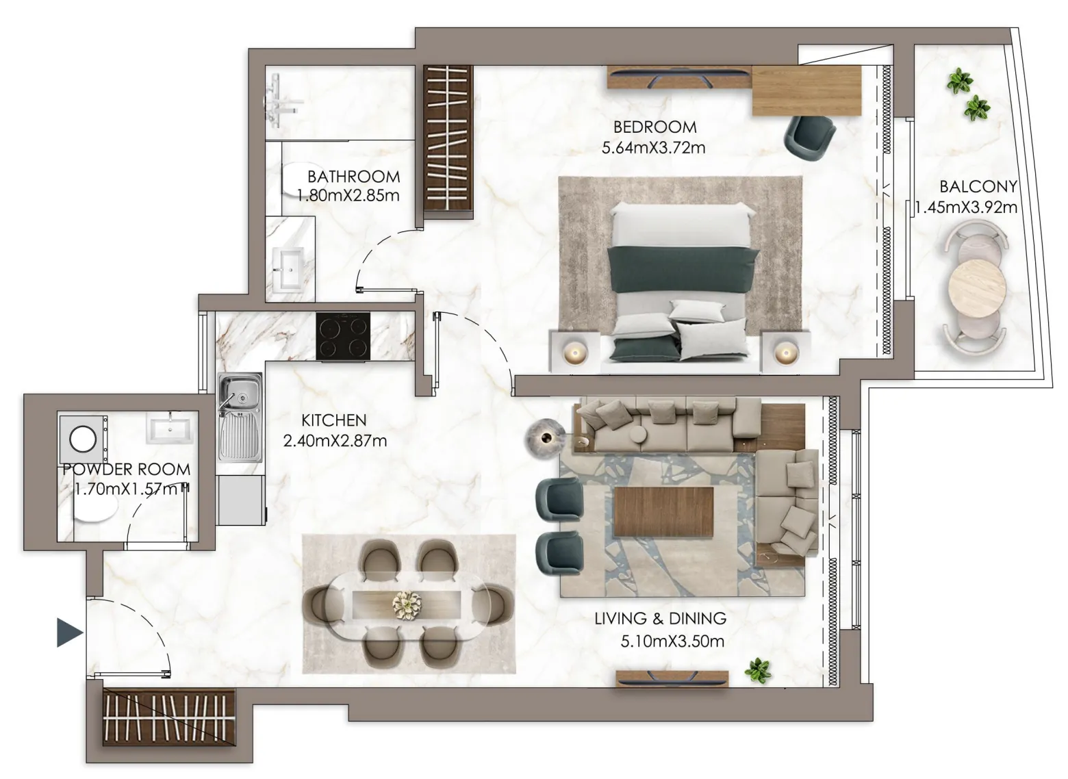 GJ Properties Ajman Pearl Tower floor plan