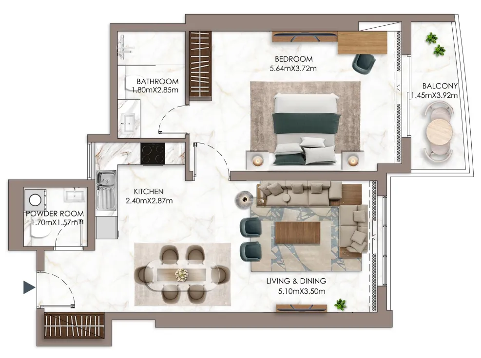 GJ Properties Ajman Pearl Tower floor plan