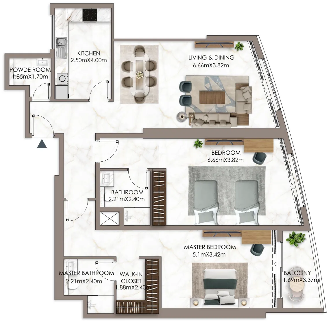 GJ Properties Ajman Pearl Tower floor plan