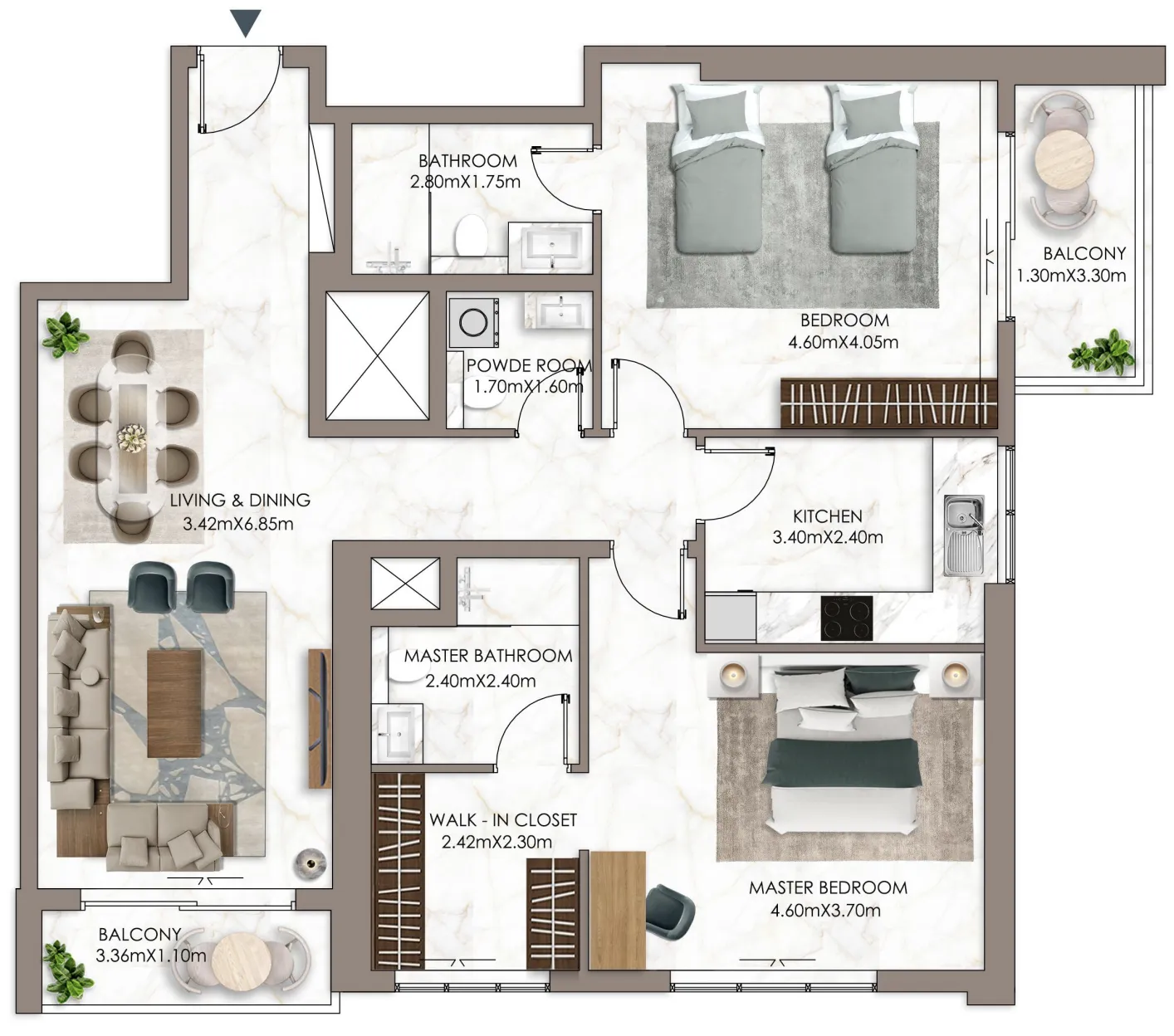 GJ Properties Ajman Pearl Tower floor plan