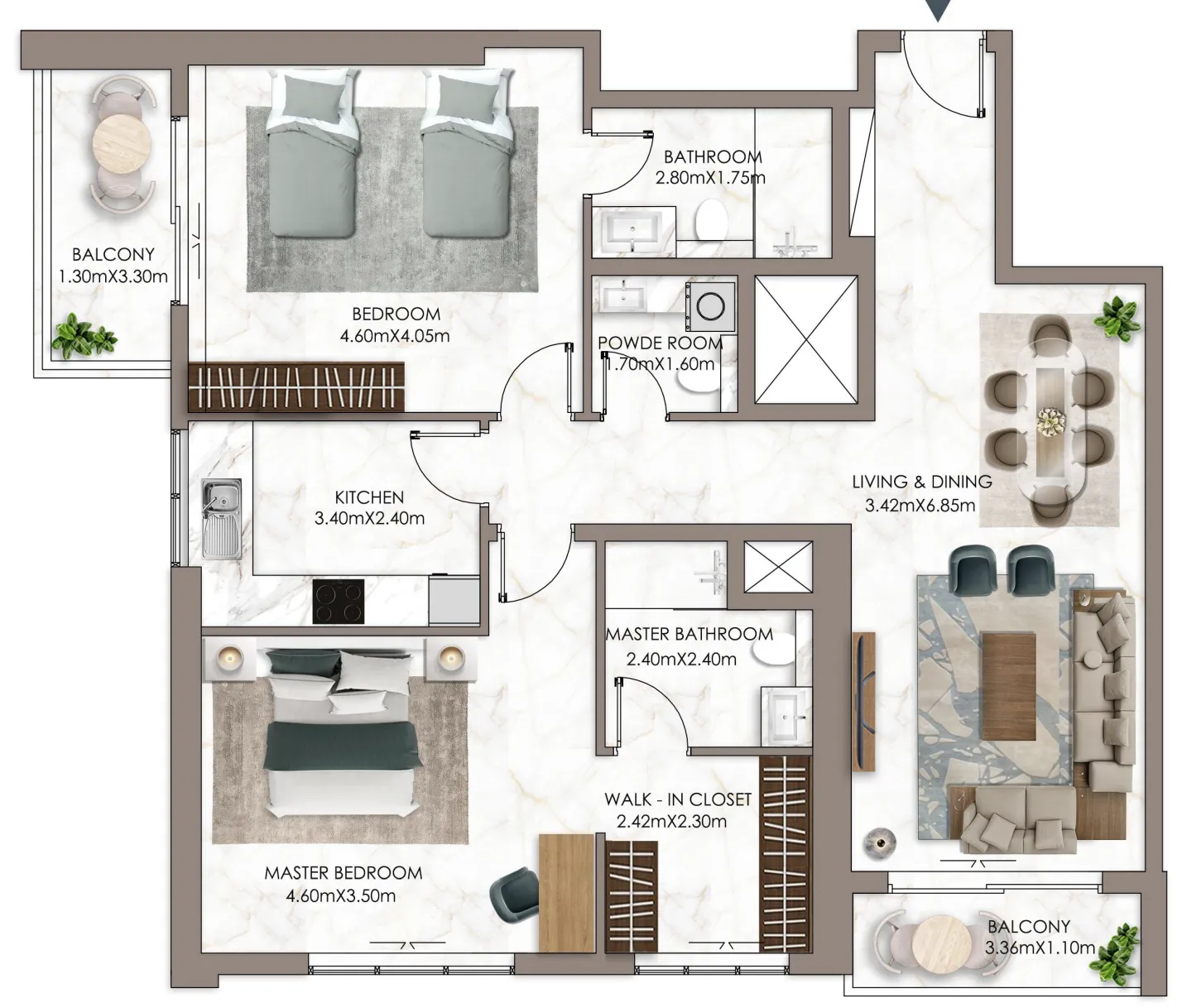 GJ Properties Ajman Pearl Tower floor plan
