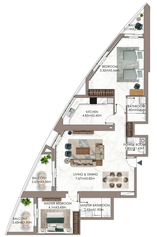 GJ Properties Ajman Pearl Tower floor plan