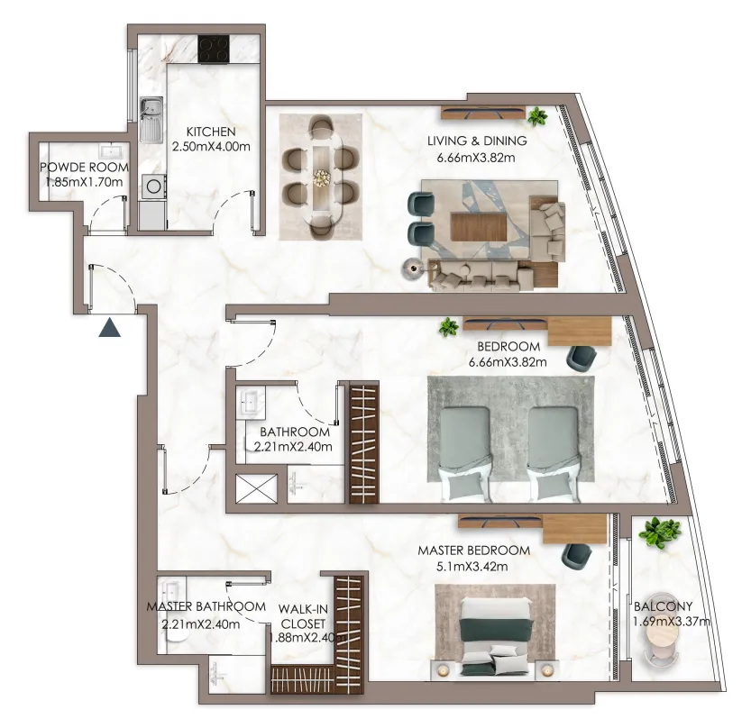 GJ Properties Ajman Pearl Tower floor plan
