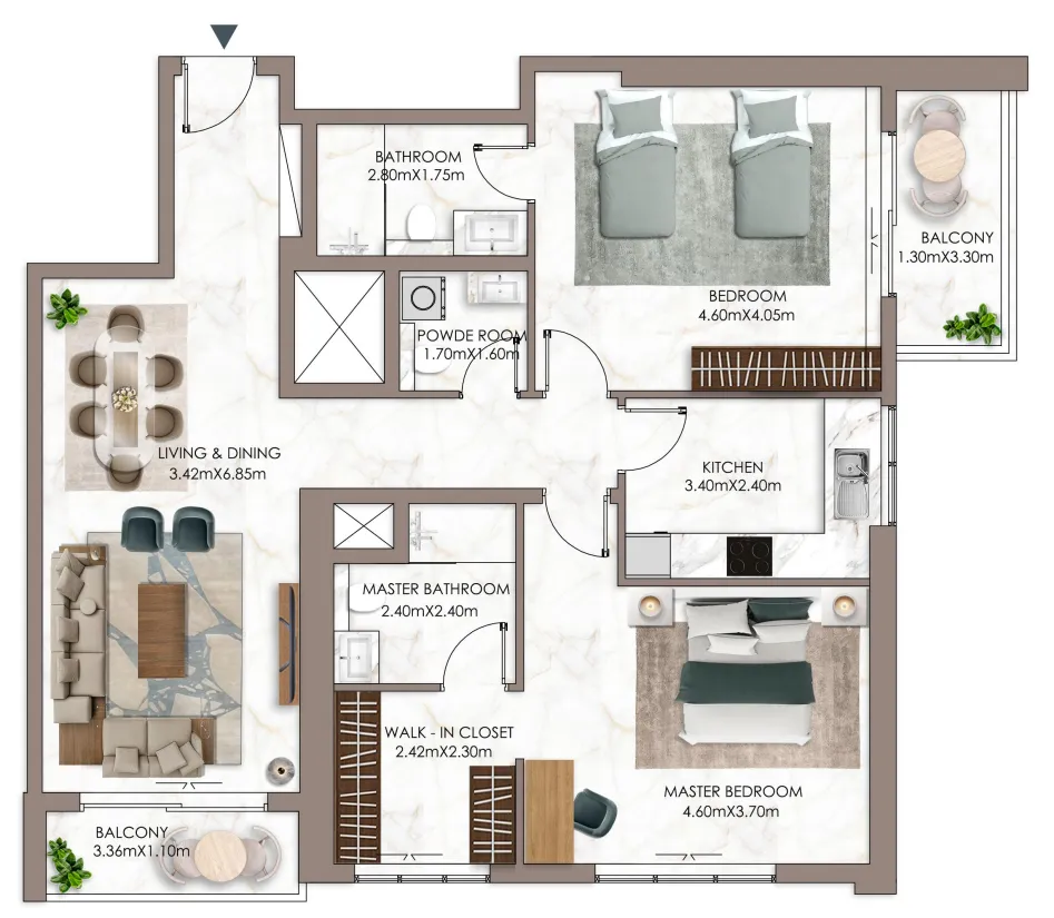 GJ Properties Ajman Pearl Tower floor plan