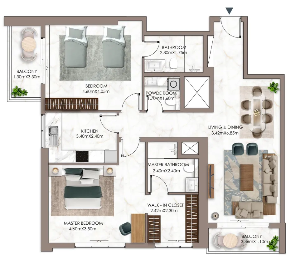 GJ Properties Ajman Pearl Tower floor plan