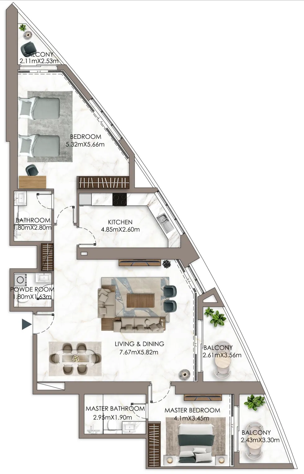 GJ Properties Ajman Pearl Tower floor plan