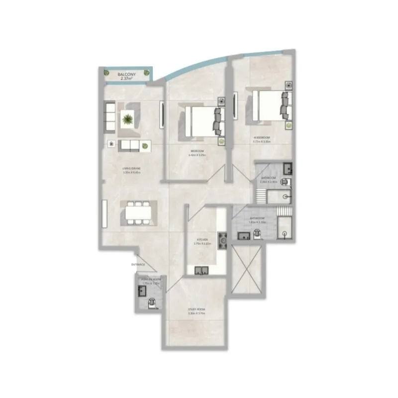 GJ Properties Al-Aamra 1 Tower floor plan