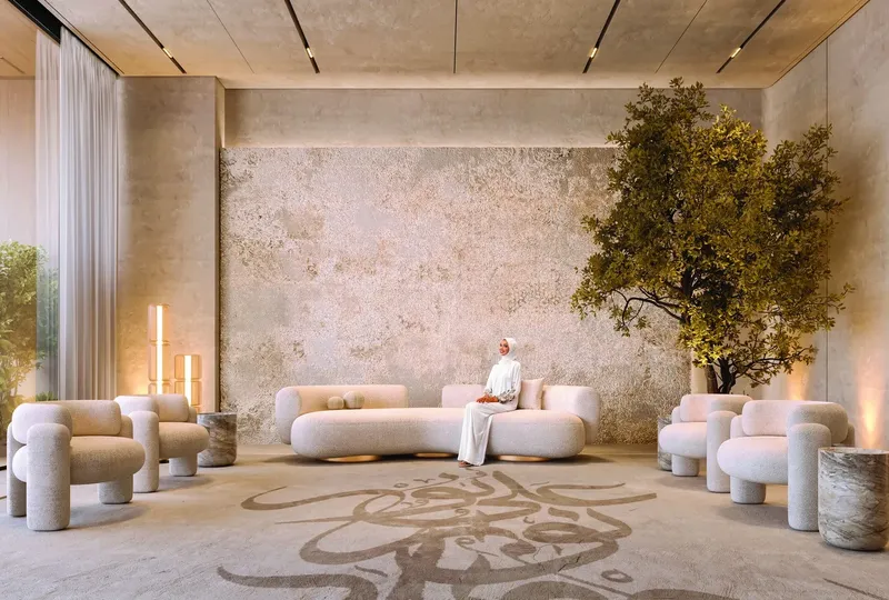 Lobby at Al Ghaf Tower in Al Khan 2 Sharjah