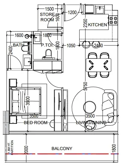 Dugasta Al Haseen Residences 6 floor plan