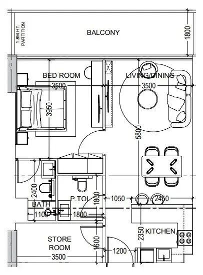 Dugasta Al Haseen Residences 6 floor plan