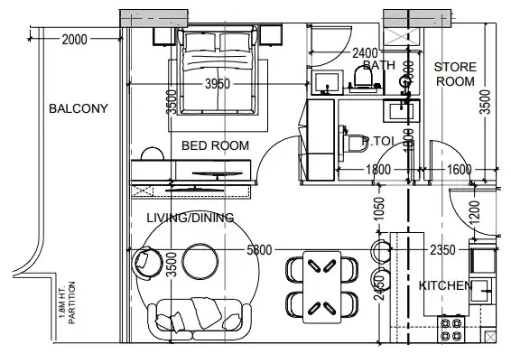 Dugasta Al Haseen Residences 6 floor plan