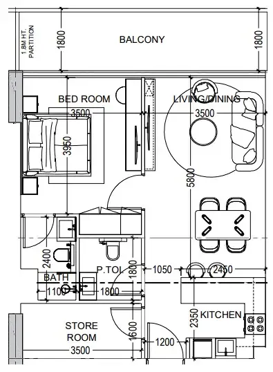 Dugasta Al Haseen Residences 6 floor plan