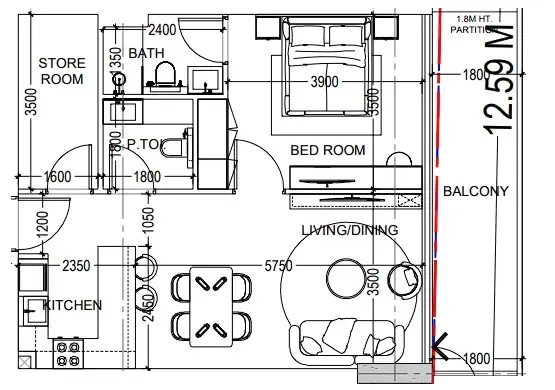Dugasta Al Haseen Residences 6 floor plan