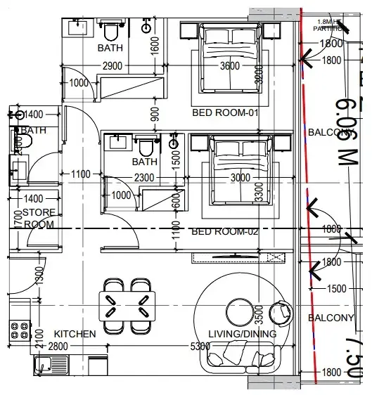 Dugasta Al Haseen Residences 6 floor plan