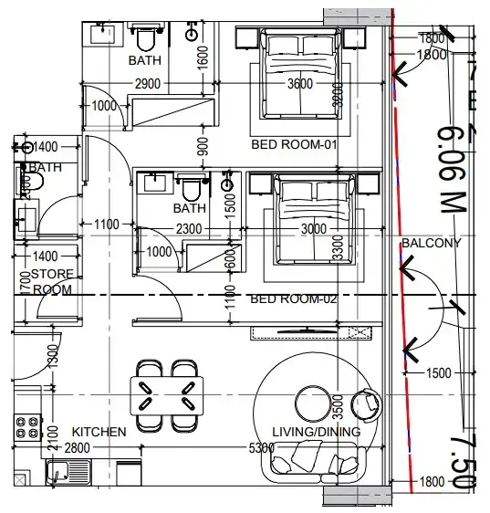 Dugasta Al Haseen Residences 6 floor plan
