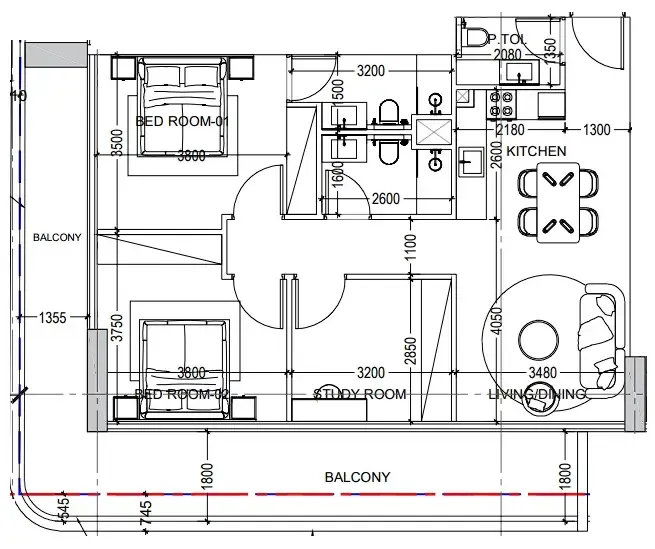Dugasta Al Haseen Residences 6 floor plan