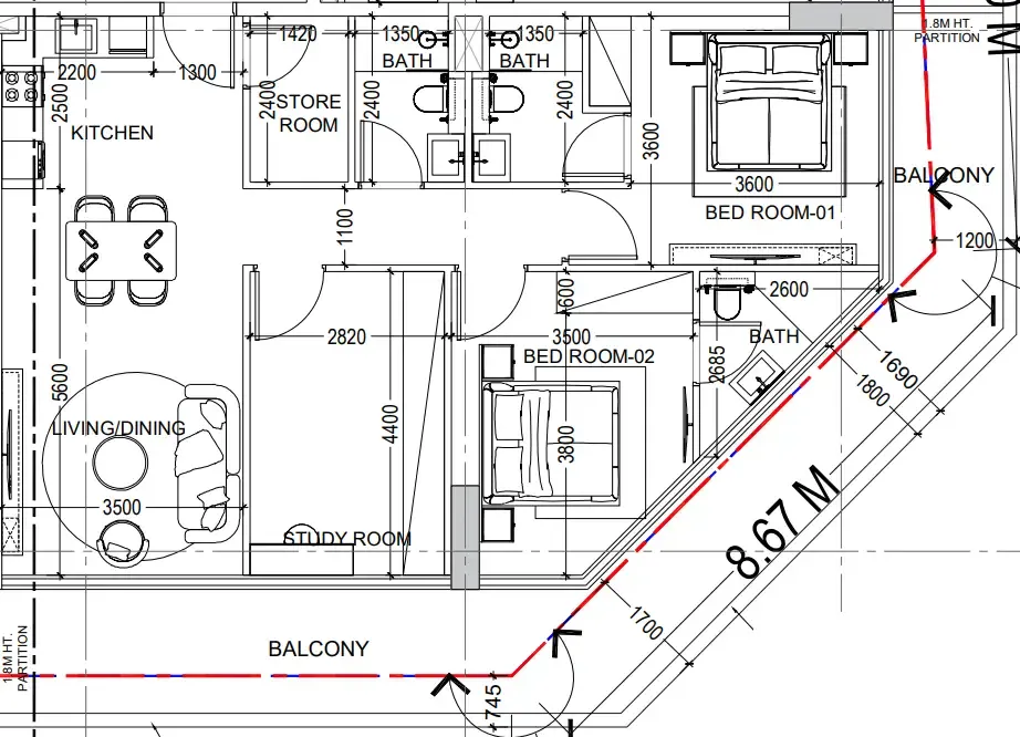 Dugasta Al Haseen Residences 6 floor plan