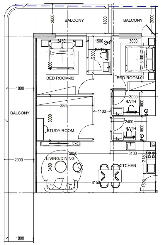 Dugasta Al Haseen Residences 6 floor plan
