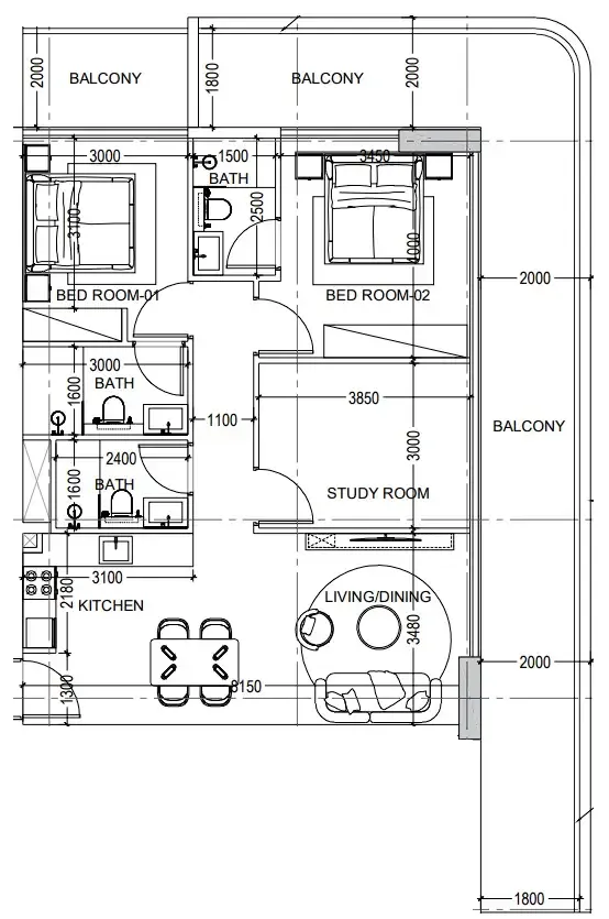 Dugasta Al Haseen Residences 6 floor plan