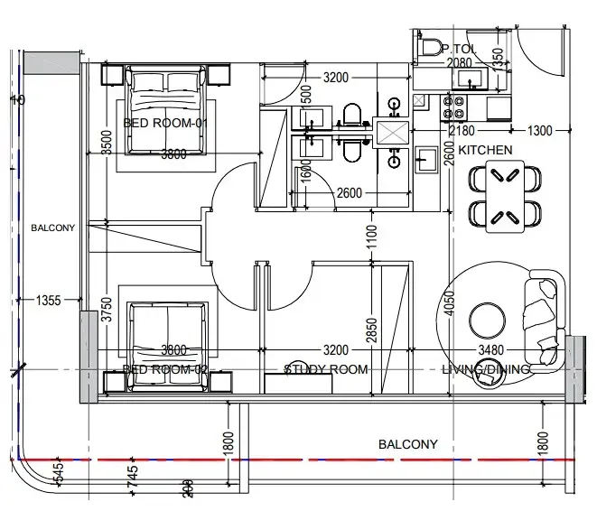 Dugasta Al Haseen Residences 6 floor plan