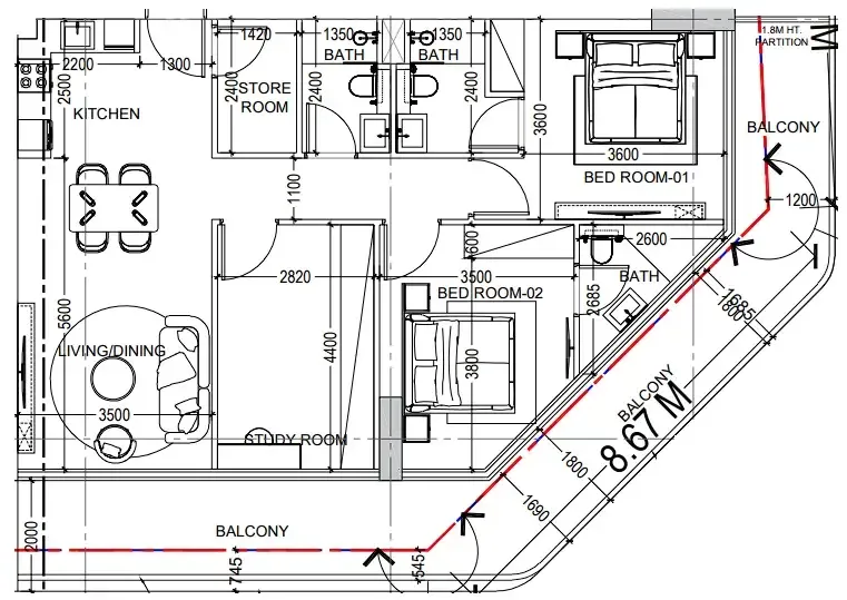 Dugasta Al Haseen Residences 6 floor plan