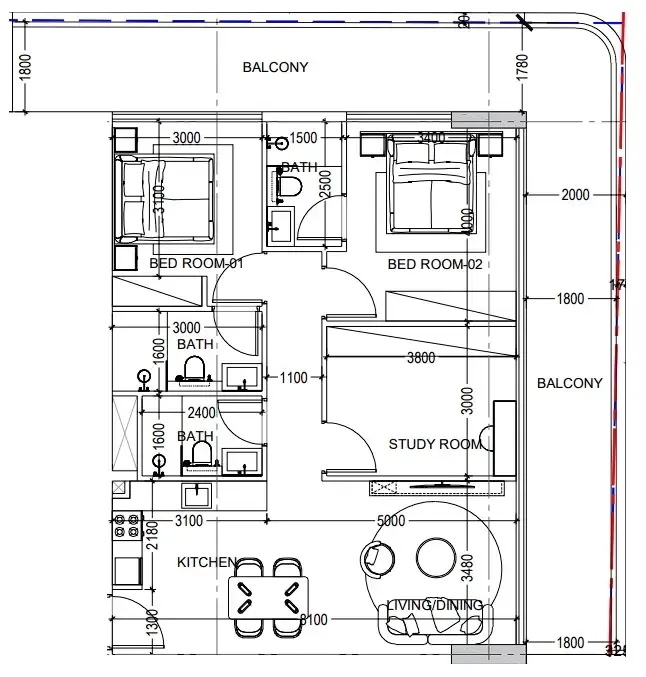 Dugasta Al Haseen Residences 6 floor plan