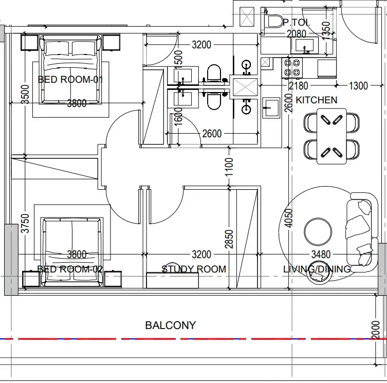 Dugasta Al Haseen Residences 6 floor plan