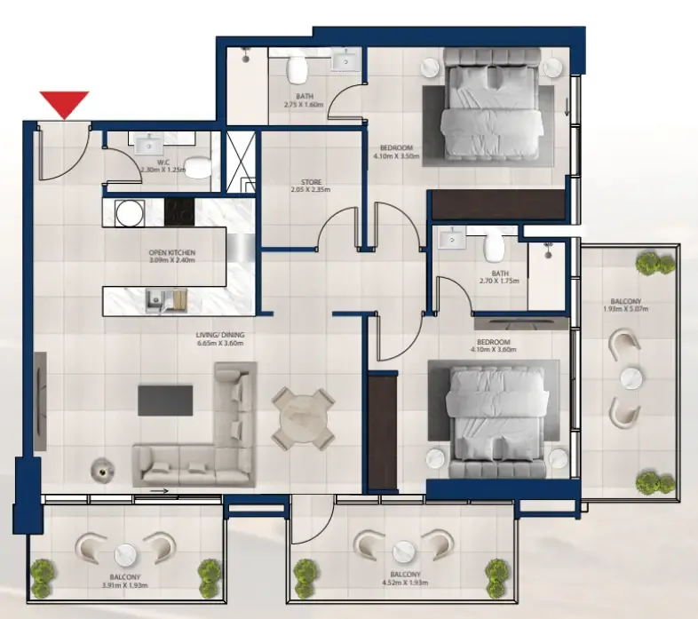 Dubai Investments Real Estate Al Vista floor plan