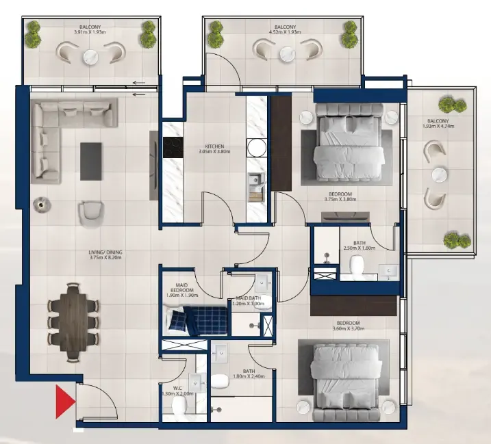 Dubai Investments Real Estate Al Vista floor plan