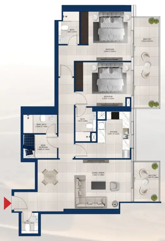 Dubai Investments Real Estate Al Vista floor plan