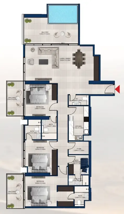 Dubai Investments Real Estate Al Vista floor plan