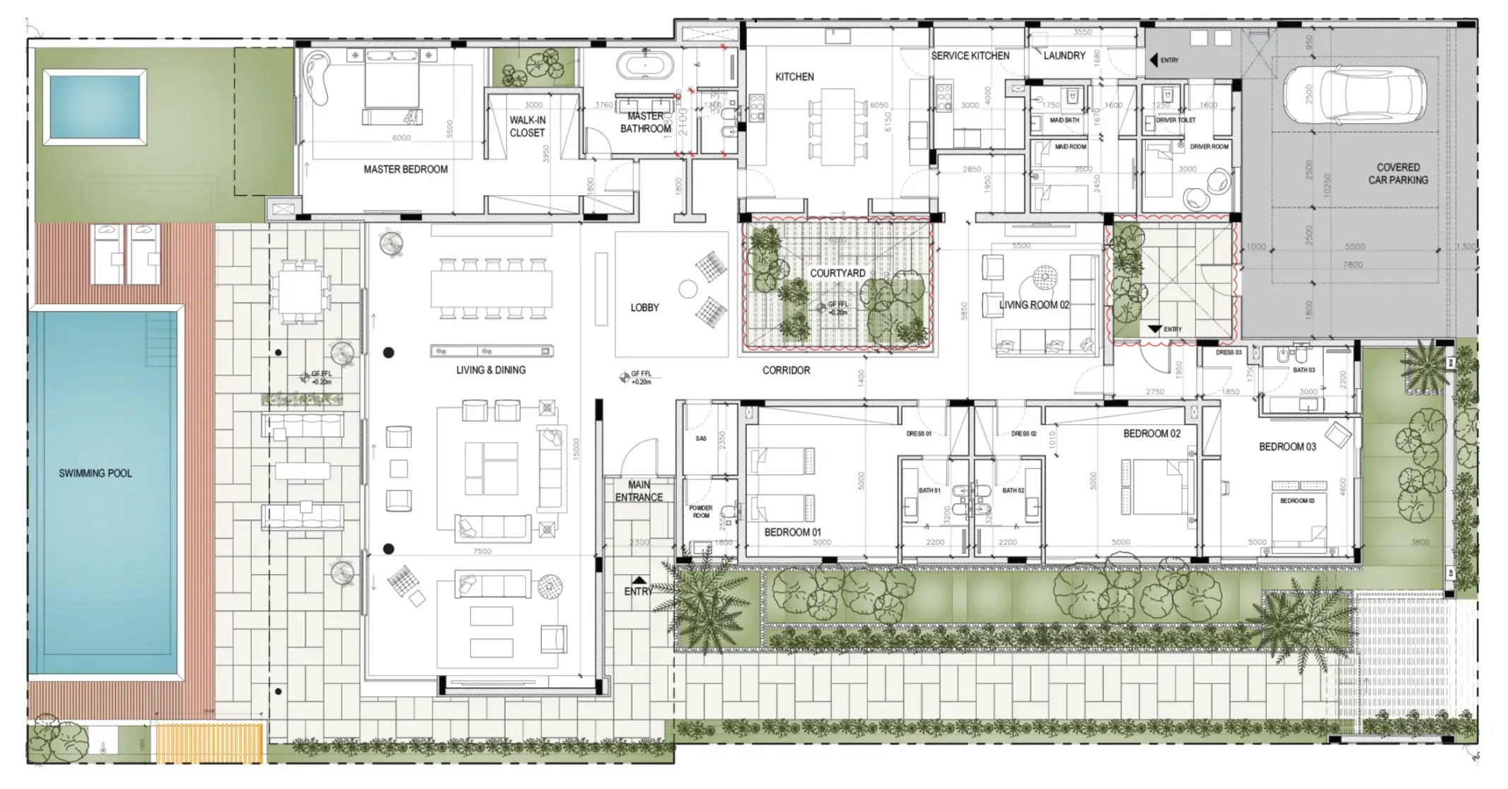 The Solidere International Al Zorah Beach Hills Villa's floor plan