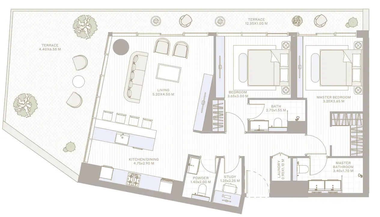 Deyaar Alder in Park Five floor plan