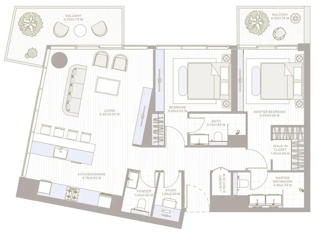 Deyaar Alder in Park Five floor plan