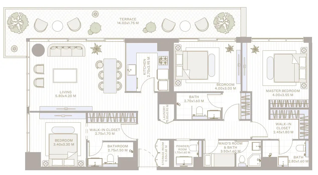 Deyaar Alder in Park Five floor plan