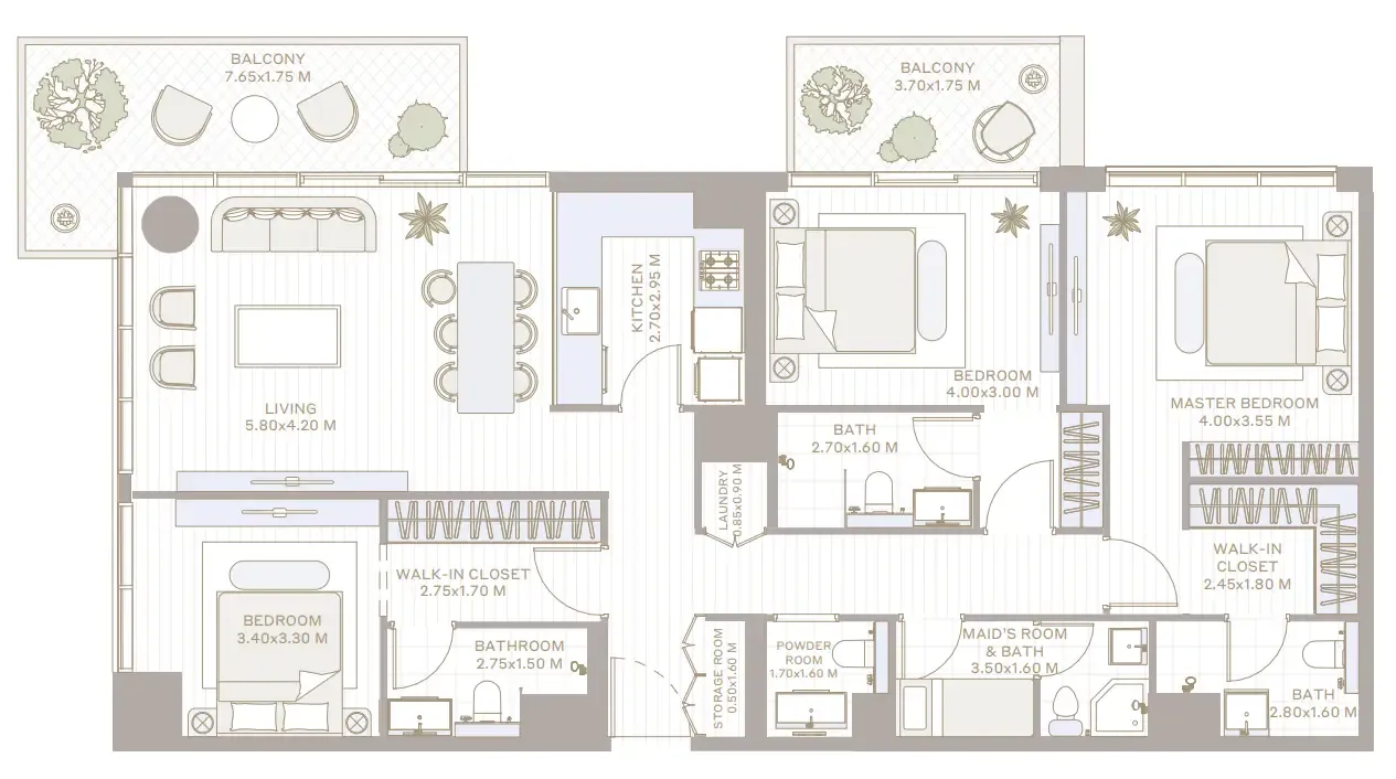 Deyaar Alder in Park Five floor plan