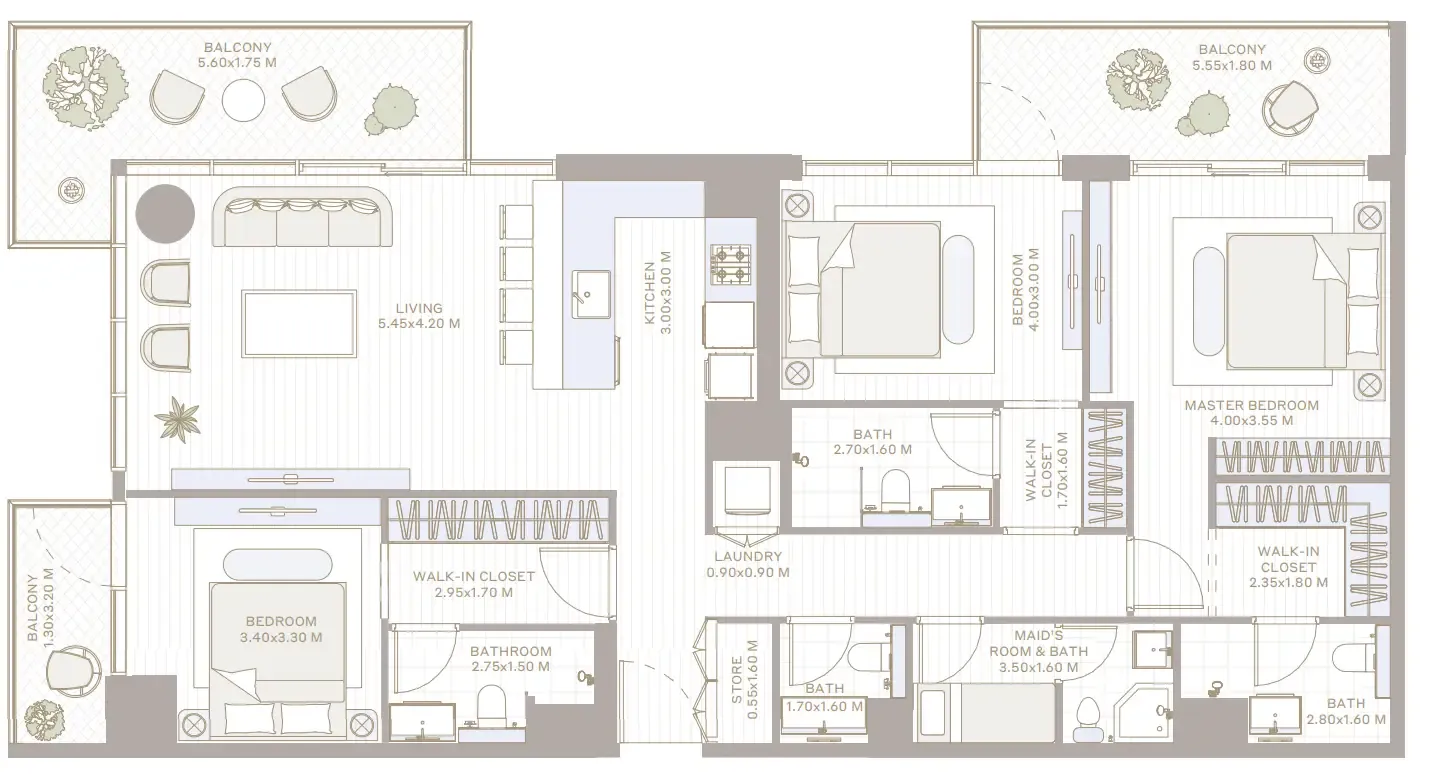 Deyaar Alder in Park Five floor plan