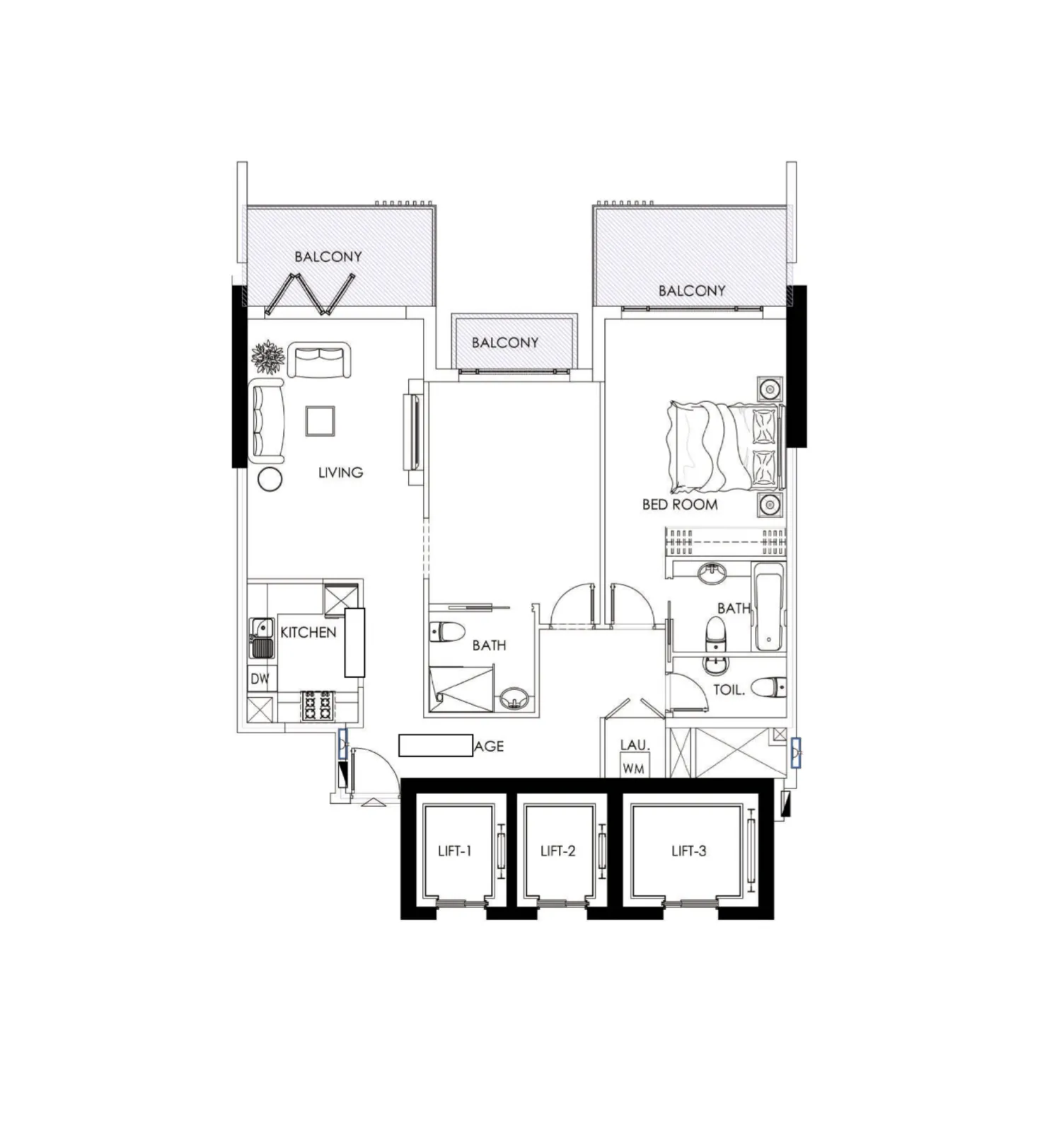 Albait Al Duwaliy Real Estate Development Alef Noon Residence floor plan