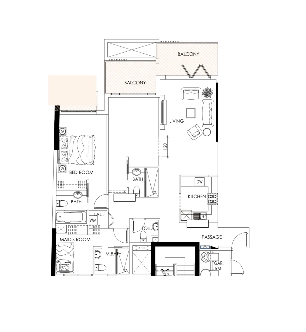 Albait Al Duwaliy Real Estate Development Alef Noon Residence floor plan