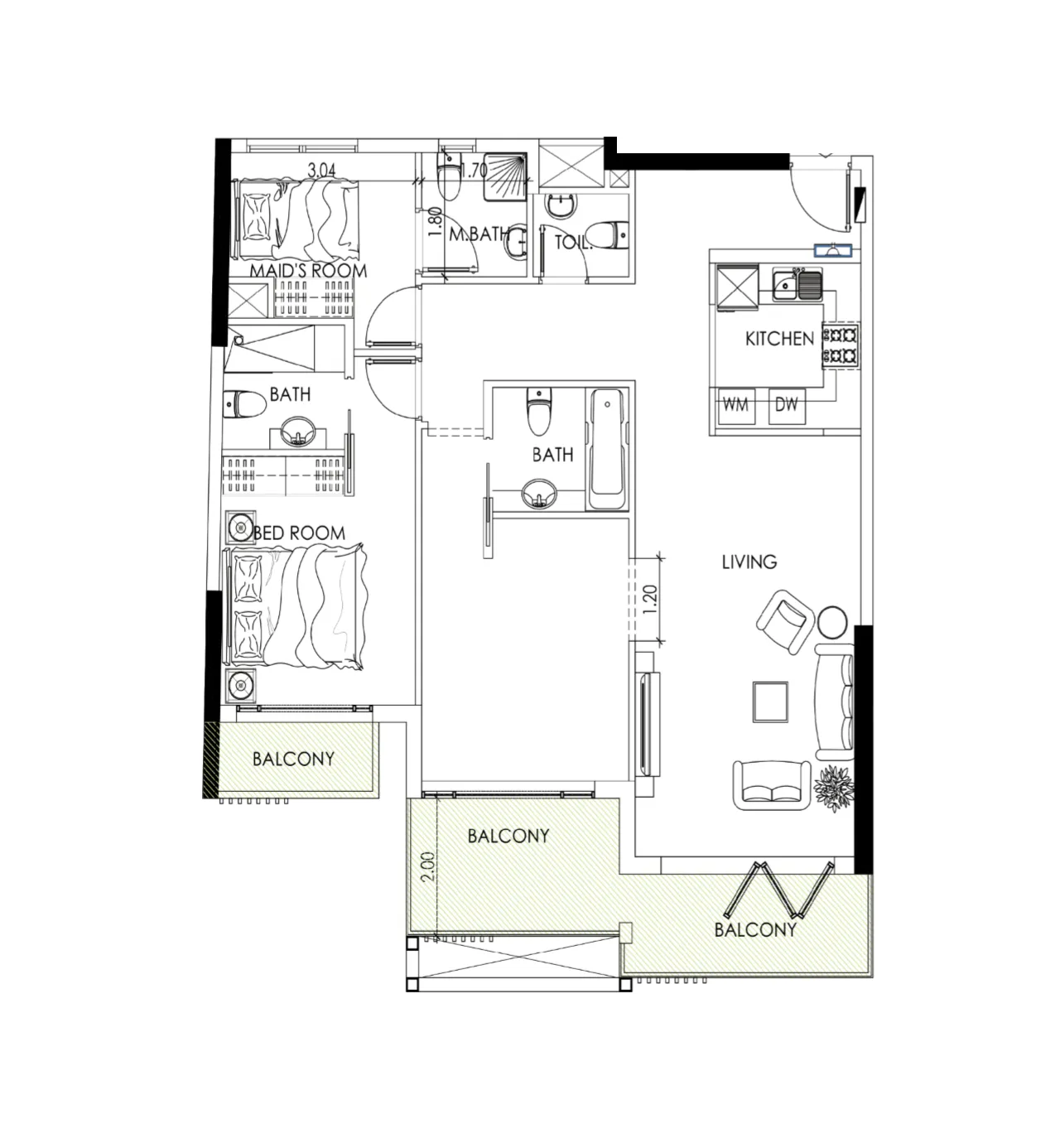 Albait Al Duwaliy Real Estate Development Alef Noon Residence floor plan