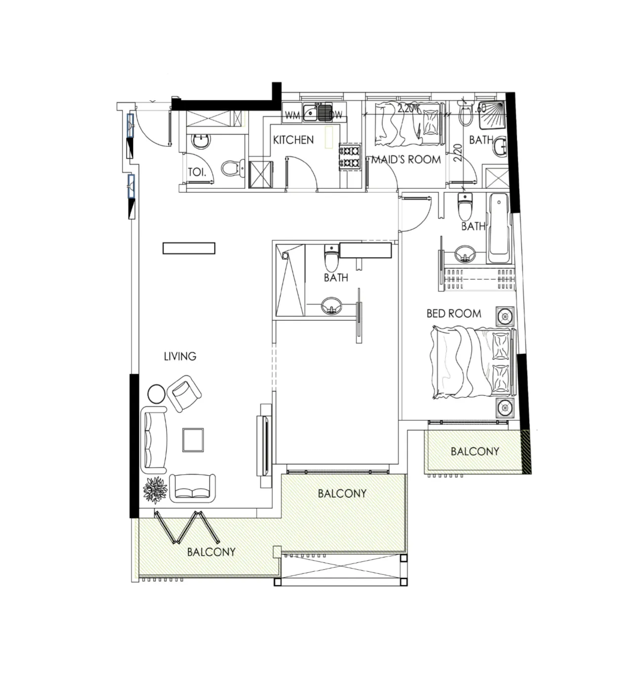 Albait Al Duwaliy Real Estate Development Alef Noon Residence floor plan