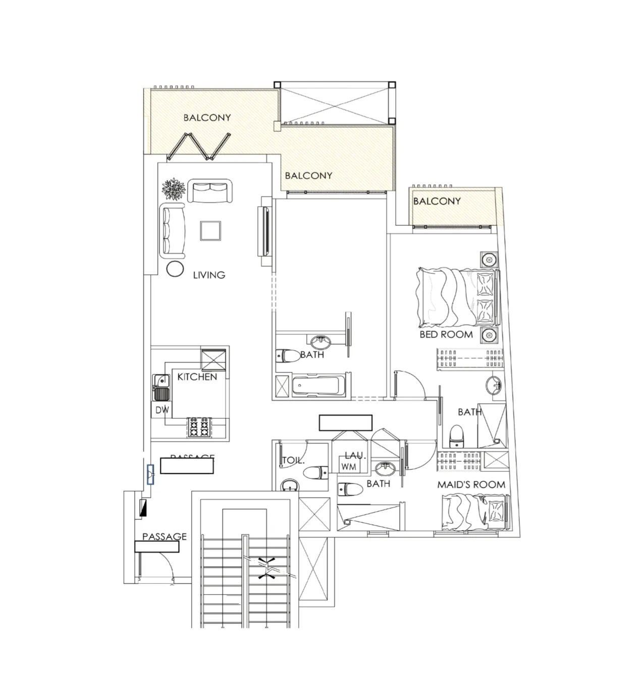 Albait Al Duwaliy Real Estate Development Alef Noon Residence floor plan