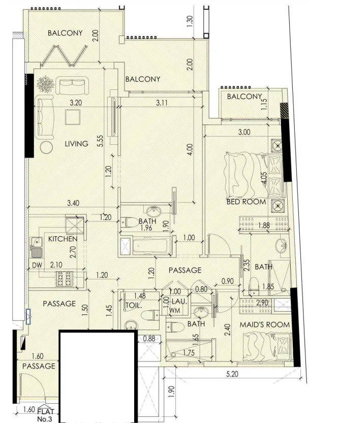 Albait Al Duwaliy Real Estate Development Alef Noon Residence floor plan