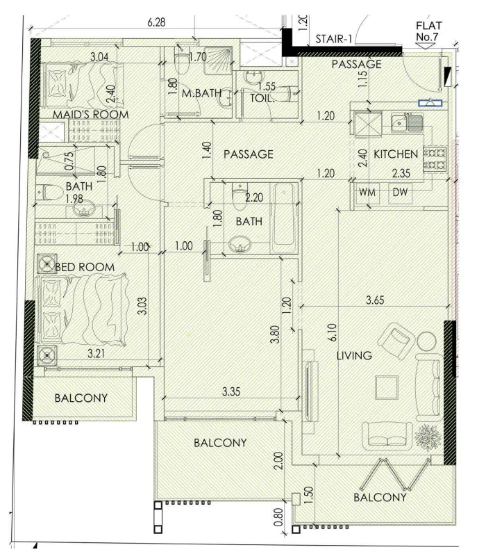 Albait Al Duwaliy Real Estate Development Alef Noon Residence floor plan