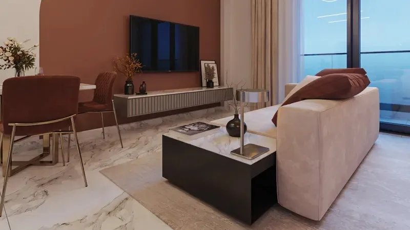 Interior at Aras Heights in Majan Dubai