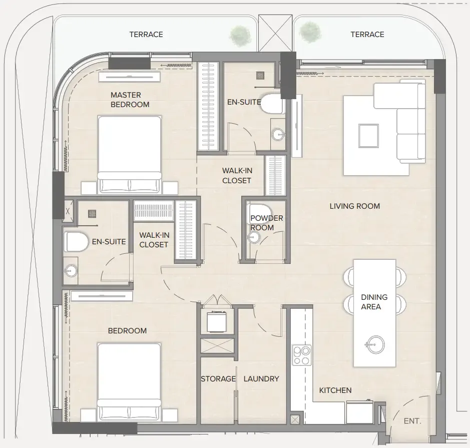 Manodev Real Estate Development LLC Arka Enclave Residences by Atmosphere Living floor plan