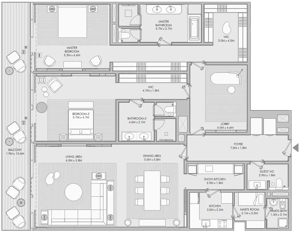 Arada Armani Beach Residence floor plan